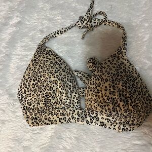 Victoria's Secret Animal Print Halter
Straps Bikini Top Size L